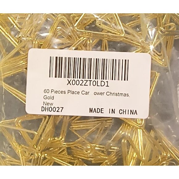 Simple Triangle Gold Metal Place Card Holder 60 Pieces - Picture 2 of 2